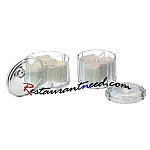 Acrylic 3 Compartments Cotton Pads And Swab Jar