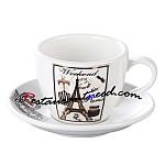 90ml YAMI Eiffel Tower Espresso Cups & Saucers 6 Set
