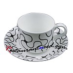 150ml YAMI Lines Coffee Cups & Saucers 5 Set