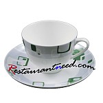 150ml YAMI Green Rhapsody Coffee Cups & Saucers 5 Set