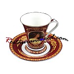 200ml YAMI Mona Lisa Tea Cups & Saucers 2 Set