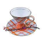 200ml YAMI Rounded Oblique Tea Cups & Saucers 5 Set