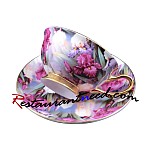 160ml YAMI Purple Rose Tea Cups & Saucers 2 Set