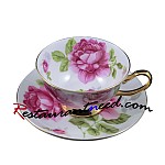 160ml YAMI Red Rose Tea Cups & Saucers 2 Set