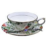 200ml YAMI Salix Leaf Tea Cups & Saucers 2 Set