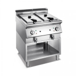 X Series Electric 2-Tank 2-Basket Fryer With Open Cabinet